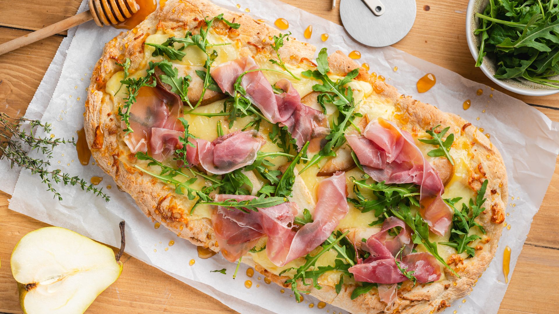 Country pizza με αχλάδι